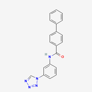 molecular formula C20H15N5O B12175996 N-[3-(1H-tetrazol-1-yl)phenyl]biphenyl-4-carboxamide 