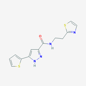 molecular formula C13H12N4OS2 B12176027 N-[2-(1,3-thiazol-2-yl)ethyl]-5-(2-thienyl)-1H-pyrazole-3-carboxamide 