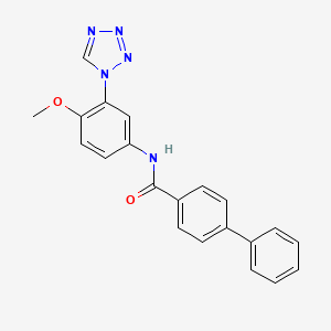 molecular formula C21H17N5O2 B12176050 N-[4-methoxy-3-(1H-tetrazol-1-yl)phenyl]biphenyl-4-carboxamide 