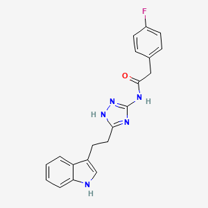 molecular formula C20H18FN5O B12176066 2-(4-fluorophenyl)-N-{3-[2-(1H-indol-3-yl)ethyl]-1H-1,2,4-triazol-5-yl}acetamide 