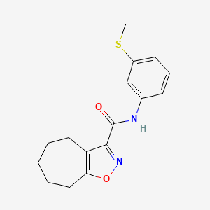 molecular formula C16H18N2O2S B12176162 N-[3-(methylsulfanyl)phenyl]-5,6,7,8-tetrahydro-4H-cyclohepta[d][1,2]oxazole-3-carboxamide 