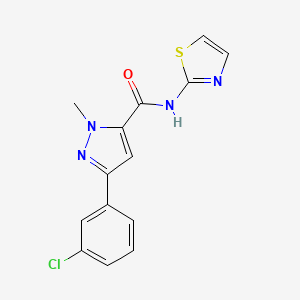 3-(3-chlorophenyl)-1-methyl-N-(1,3-thiazol-2-yl)-1H-pyrazole-5-carboxamide