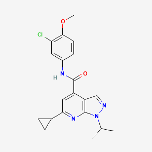 molecular formula C20H21ClN4O2 B12176178 N-(3-chloro-4-methoxyphenyl)-6-cyclopropyl-1-(propan-2-yl)-1H-pyrazolo[3,4-b]pyridine-4-carboxamide 