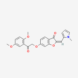 molecular formula C24H21NO6 B12176199 (2E)-6-[2-(2,5-dimethoxyphenyl)-2-oxoethoxy]-2-[(1-methyl-1H-pyrrol-2-yl)methylidene]-1-benzofuran-3(2H)-one 