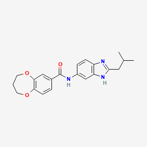 N-[2-(2-methylpropyl)-1H-benzimidazol-5-yl]-3,4-dihydro-2H-1,5-benzodioxepine-7-carboxamide