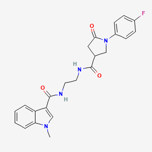 molecular formula C23H23FN4O3 B12176212 N-[2-({[1-(4-fluorophenyl)-5-oxopyrrolidin-3-yl]carbonyl}amino)ethyl]-1-methyl-1H-indole-3-carboxamide 