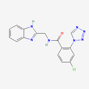 molecular formula C16H12ClN7O B12176217 N-(1H-benzimidazol-2-ylmethyl)-4-chloro-2-(1H-tetrazol-1-yl)benzamide 