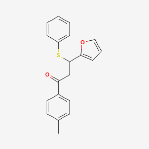 molecular formula C20H18O2S B12176259 3-(Furan-2-yl)-1-(4-methylphenyl)-3-(phenylsulfanyl)propan-1-one 