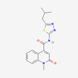 1-methyl-N-[5-(2-methylpropyl)-1,3,4-thiadiazol-2-yl]-2-oxo-1,2-dihydroquinoline-4-carboxamide