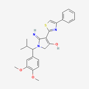 1-[1-(3,4-dimethoxyphenyl)-2-methylpropyl]-5-imino-4-(4-phenyl-1,3-thiazol-2-yl)-2,5-dihydro-1H-pyrrol-3-ol