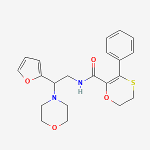 molecular formula C21H24N2O4S B12176295 N-[2-(furan-2-yl)-2-(morpholin-4-yl)ethyl]-3-phenyl-5,6-dihydro-1,4-oxathiine-2-carboxamide 