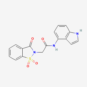 molecular formula C17H13N3O4S B12176355 2-(1,1-dioxido-3-oxo-1,2-benzothiazol-2(3H)-yl)-N-(1H-indol-4-yl)acetamide 