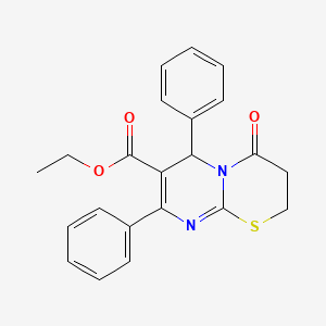 ethyl 4-oxo-6,8-diphenyl-2H,3H,4H,6H-pyrimido[2,1-b][1,3]thiazine-7-carboxylate