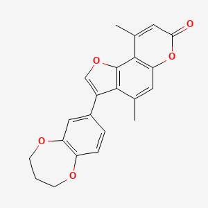 molecular formula C22H18O5 B12176445 3-(3,4-dihydro-2H-1,5-benzodioxepin-7-yl)-4,9-dimethyl-7H-furo[2,3-f]chromen-7-one 