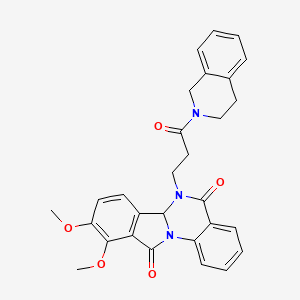 6-[3-(3,4-dihydroisoquinolin-2(1H)-yl)-3-oxopropyl]-9,10-dimethoxy-6,6a-dihydroisoindolo[2,1-a]quinazoline-5,11-dione