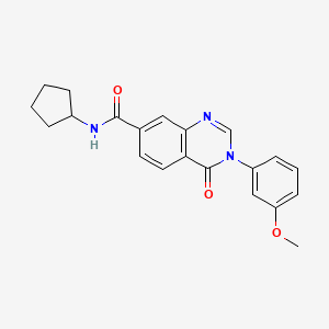 molecular formula C21H21N3O3 B12176510 N-cyclopentyl-3-(3-methoxyphenyl)-4-oxo-3,4-dihydroquinazoline-7-carboxamide 