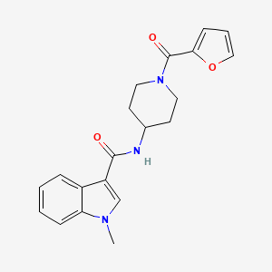 molecular formula C20H21N3O3 B12176518 N-[1-(furan-2-ylcarbonyl)piperidin-4-yl]-1-methyl-1H-indole-3-carboxamide 