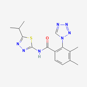 3,4-dimethyl-N-[(2E)-5-(propan-2-yl)-1,3,4-thiadiazol-2(3H)-ylidene]-2-(1H-tetrazol-1-yl)benzamide