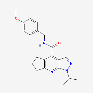 1-isopropyl-N-(4-methoxybenzyl)-1,5,6,7-tetrahydrocyclopenta[b]pyrazolo[4,3-e]pyridine-4-carboxamide