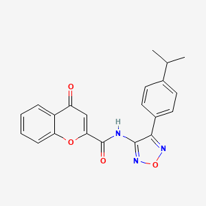 molecular formula C21H17N3O4 B12176604 4-oxo-N-{4-[4-(propan-2-yl)phenyl]-1,2,5-oxadiazol-3-yl}-4H-chromene-2-carboxamide 