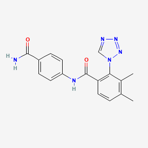 molecular formula C17H16N6O2 B12176617 N-(4-carbamoylphenyl)-3,4-dimethyl-2-(1H-tetrazol-1-yl)benzamide 