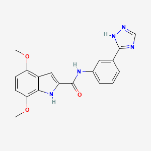 molecular formula C19H17N5O3 B12176631 4,7-dimethoxy-N-[3-(4H-1,2,4-triazol-3-yl)phenyl]-1H-indole-2-carboxamide 