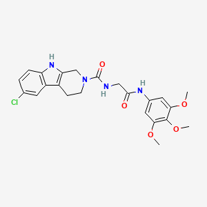 6-chloro-N-{2-oxo-2-[(3,4,5-trimethoxyphenyl)amino]ethyl}-1,3,4,9-tetrahydro-2H-beta-carboline-2-carboxamide