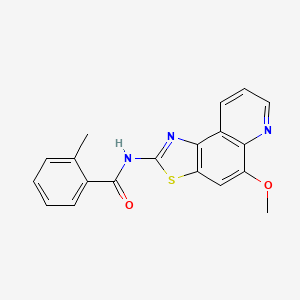 molecular formula C19H15N3O2S B12176656 N-[(2Z)-5-methoxy[1,3]thiazolo[4,5-f]quinolin-2(1H)-ylidene]-2-methylbenzamide 