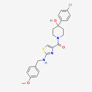 molecular formula C23H24ClN3O3S B12176676 [4-(4-Chlorophenyl)-4-hydroxypiperidin-1-yl]{2-[(4-methoxybenzyl)amino]-1,3-thiazol-4-yl}methanone 