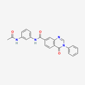 molecular formula C23H18N4O3 B12176695 N-[3-(acetylamino)phenyl]-4-oxo-3-phenyl-3,4-dihydroquinazoline-7-carboxamide 