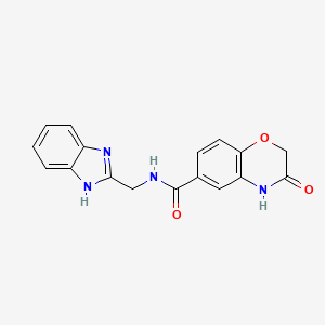 molecular formula C17H14N4O3 B12176726 N-(1H-benzimidazol-2-ylmethyl)-3-hydroxy-2H-1,4-benzoxazine-6-carboxamide 