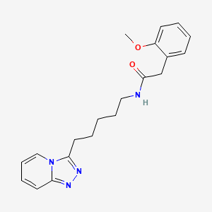 2-(2-methoxyphenyl)-N-[5-([1,2,4]triazolo[4,3-a]pyridin-3-yl)pentyl]acetamide