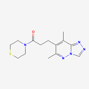 3-(6,8-Dimethyl[1,2,4]triazolo[4,3-b]pyridazin-7-yl)-1-(thiomorpholin-4-yl)propan-1-one