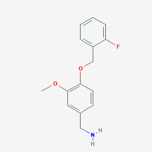 {4-[(2-Fluorophenyl)methoxy]-3-methoxyphenyl}methylamine