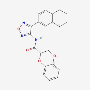 molecular formula C21H19N3O4 B12176853 N-[4-(5,6,7,8-tetrahydronaphthalen-2-yl)-1,2,5-oxadiazol-3-yl]-2,3-dihydro-1,4-benzodioxine-2-carboxamide 