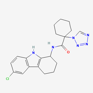 molecular formula C20H23ClN6O B12176876 N-(6-chloro-2,3,4,9-tetrahydro-1H-carbazol-1-yl)-1-(1H-tetrazol-1-yl)cyclohexanecarboxamide 