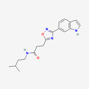 3-[3-(1H-indol-6-yl)-1,2,4-oxadiazol-5-yl]-N-(3-methylbutyl)propanamide