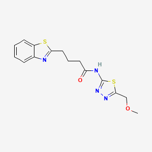 molecular formula C15H16N4O2S2 B12176925 4-(1,3-benzothiazol-2-yl)-N-[(2E)-5-(methoxymethyl)-1,3,4-thiadiazol-2(3H)-ylidene]butanamide 