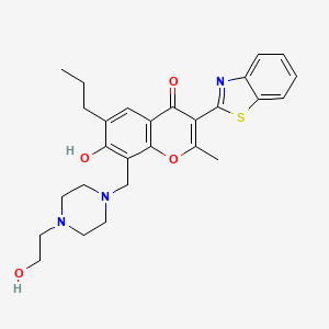 3-(1,3-benzothiazol-2-yl)-7-hydroxy-8-{[4-(2-hydroxyethyl)piperazin-1-yl]methyl}-2-methyl-6-propyl-4H-chromen-4-one