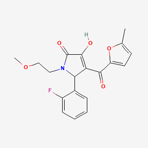 (4E)-5-(2-fluorophenyl)-4-[hydroxy(5-methylfuran-2-yl)methylidene]-1-(2-methoxyethyl)pyrrolidine-2,3-dione