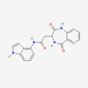 molecular formula C20H18N4O3 B12176958 2-(2-hydroxy-5-oxo-4,5-dihydro-3H-1,4-benzodiazepin-3-yl)-N-(1-methyl-1H-indol-4-yl)acetamide 