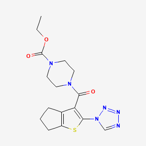 ethyl 4-{[2-(1H-tetrazol-1-yl)-5,6-dihydro-4H-cyclopenta[b]thiophen-3-yl]carbonyl}piperazine-1-carboxylate