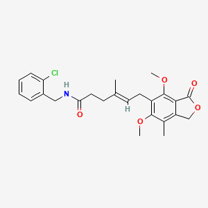 molecular formula C25H28ClNO5 B12176980 (4E)-N-(2-chlorobenzyl)-6-(4,6-dimethoxy-7-methyl-3-oxo-1,3-dihydro-2-benzofuran-5-yl)-4-methylhex-4-enamide 