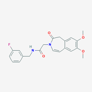 molecular formula C21H21FN2O4 B12177000 2-(7,8-dimethoxy-2-oxo-1,2-dihydro-3H-3-benzazepin-3-yl)-N-(3-fluorobenzyl)acetamide 