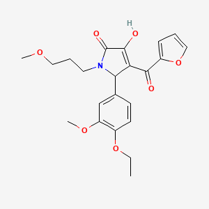 (4E)-5-(4-ethoxy-3-methoxyphenyl)-4-[furan-2-yl(hydroxy)methylidene]-1-(3-methoxypropyl)pyrrolidine-2,3-dione