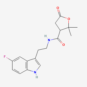 molecular formula C17H19FN2O3 B12177031 N-[2-(5-fluoro-1H-indol-3-yl)ethyl]-2,2-dimethyl-5-oxotetrahydrofuran-3-carboxamide 