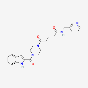 molecular formula C24H27N5O3 B12177054 5-[4-(1H-indol-2-ylcarbonyl)piperazin-1-yl]-5-oxo-N-(pyridin-3-ylmethyl)pentanamide 