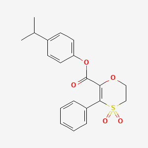 molecular formula C20H20O5S B12177062 4-(Propan-2-yl)phenyl 3-phenyl-5,6-dihydro-1,4-oxathiine-2-carboxylate 4,4-dioxide 