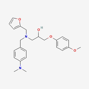 molecular formula C24H30N2O4 B12177071 1-{[4-(Dimethylamino)benzyl](furan-2-ylmethyl)amino}-3-(4-methoxyphenoxy)propan-2-ol 