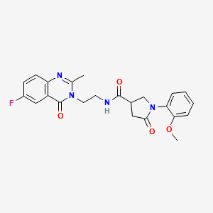 N-[2-(6-fluoro-2-methyl-4-oxoquinazolin-3(4H)-yl)ethyl]-1-(2-methoxyphenyl)-5-oxopyrrolidine-3-carboxamide